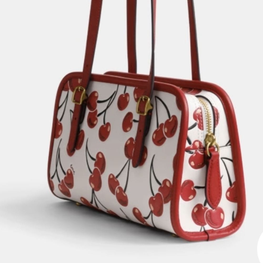 Coach Leather Swing Zip Bag With Cherry Print NWT - Picture 10 of 16